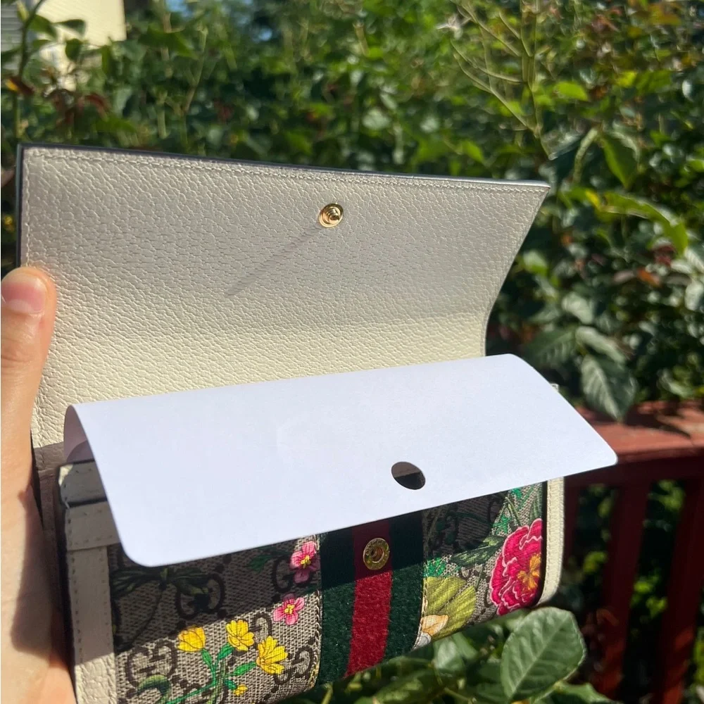 Gucci Multicolor Floral Wallet with GG Monogram Spring Edition - Picture 7 of 13
